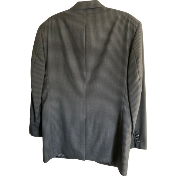 Jos A Bank Men's 42L Suit Coat Slim Fit Black Pinstripe Wool Blend Business - Picture 2 of 10